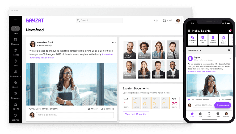 Connecting employees through newsfeed