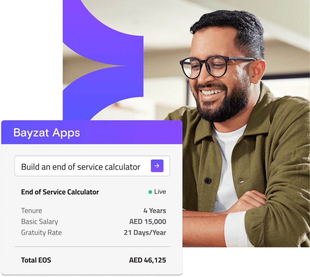 Create custom workflows using any data point in Bayzat or connected apps. Pick the trigger, set the logic, and automate the outcome.
